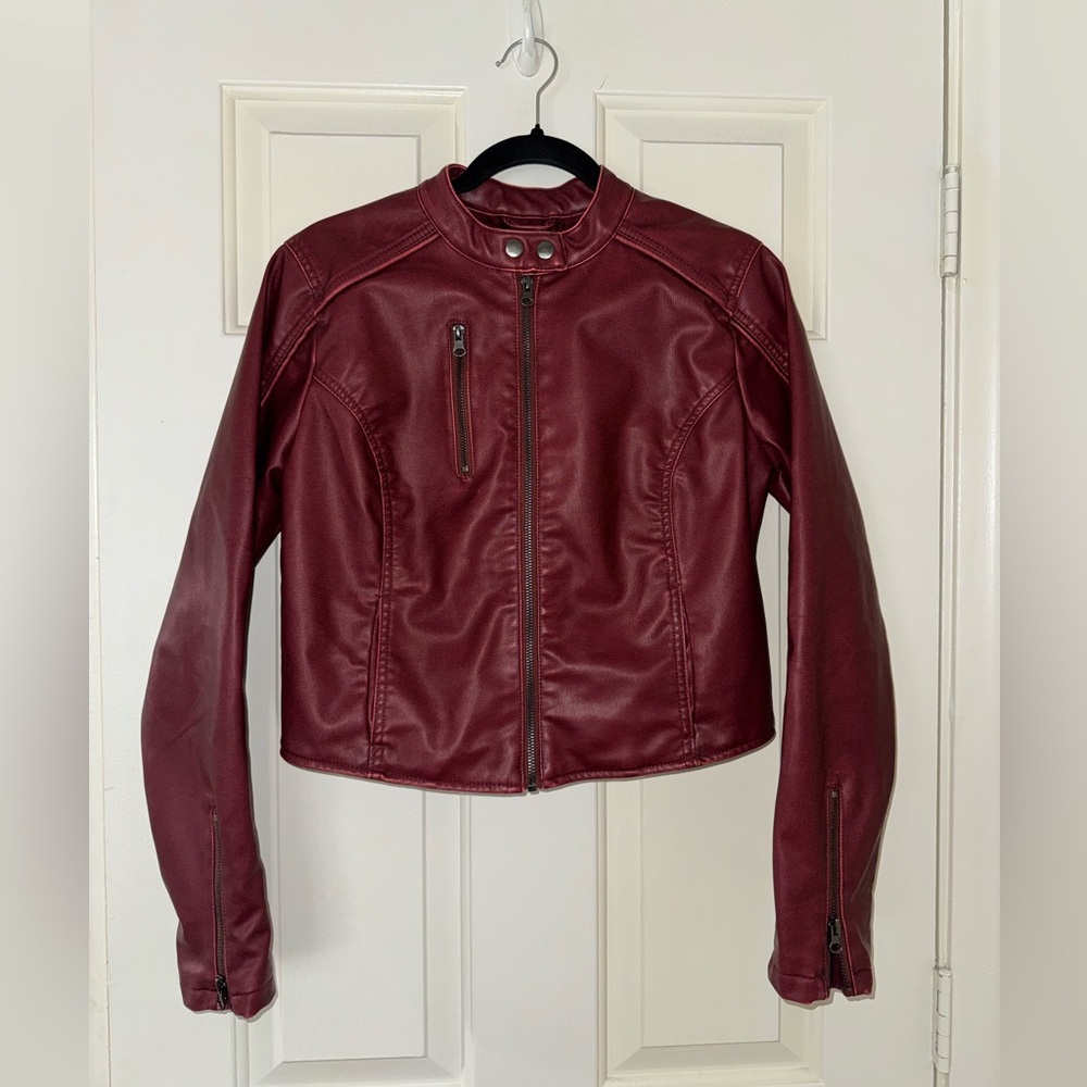 Wild Fable Deep Red Leather Jacket